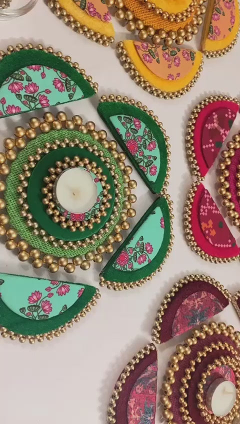 Blooming Handcrafted Rangoli Set (Set of 6)