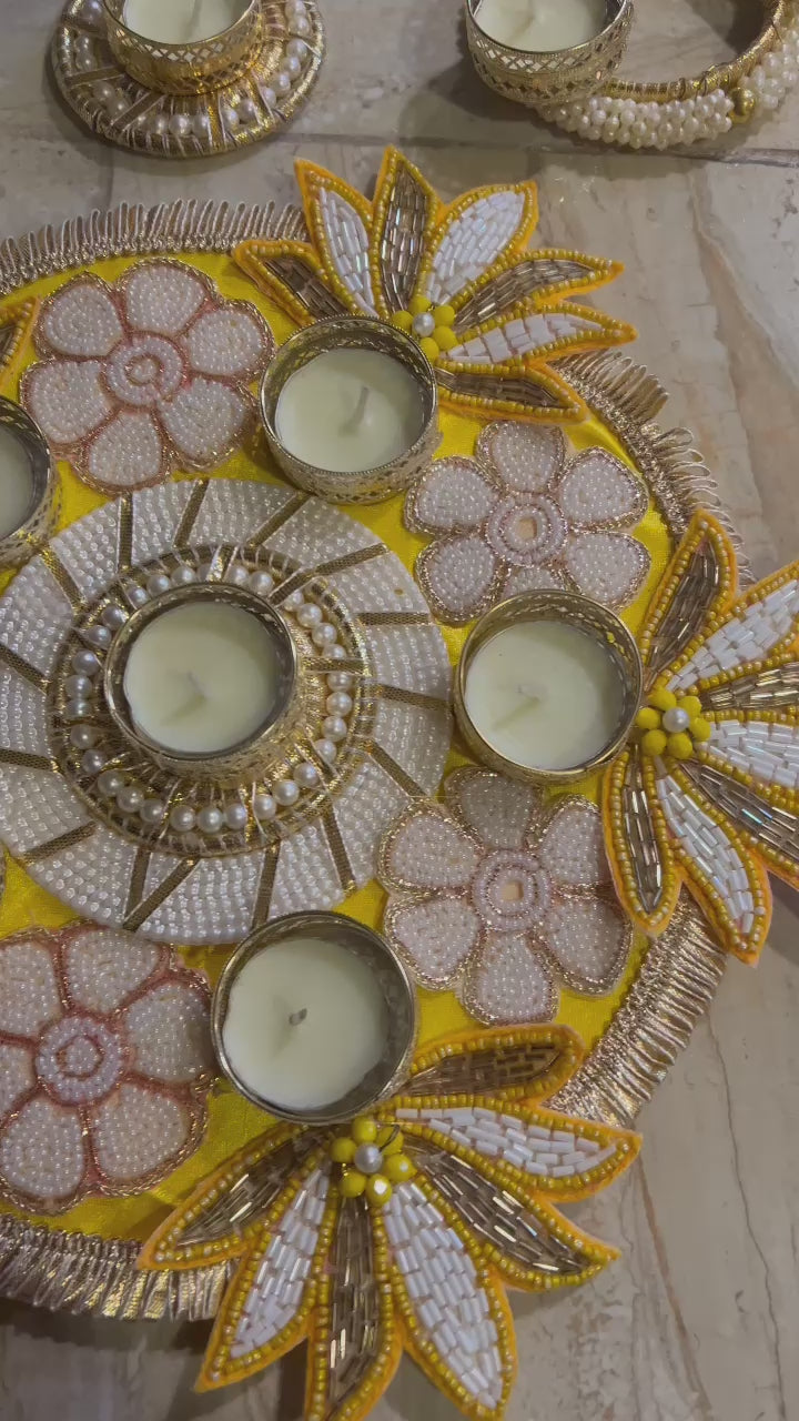 Traditional Lotus Rangoli Set (Set of 7)