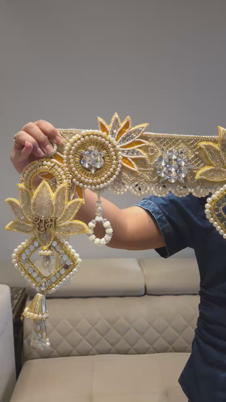 Pastel Lotus Grace Bandhanwar & Hanging pair set