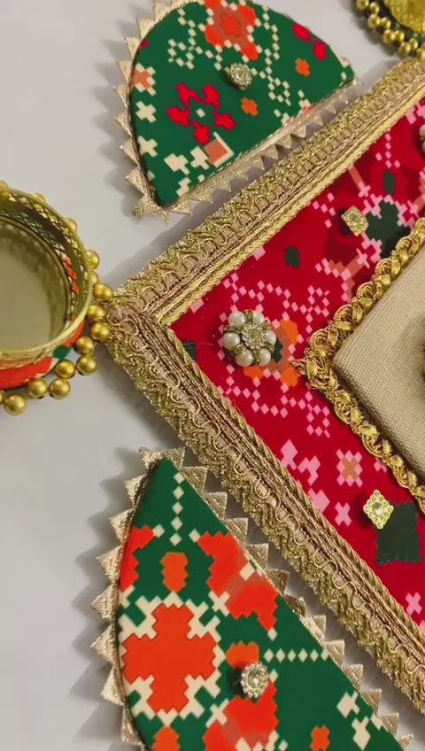 Gota Patola Square Rangoli Set (Set of 7)