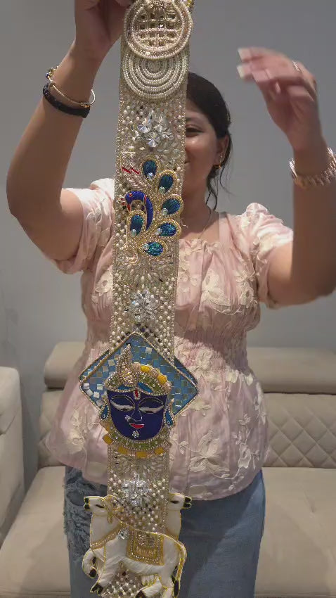 Divine Royale Zardosi Shreenathji Hanging pair