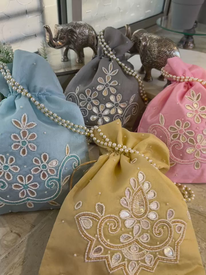 Timeless Gota Pearl Potli