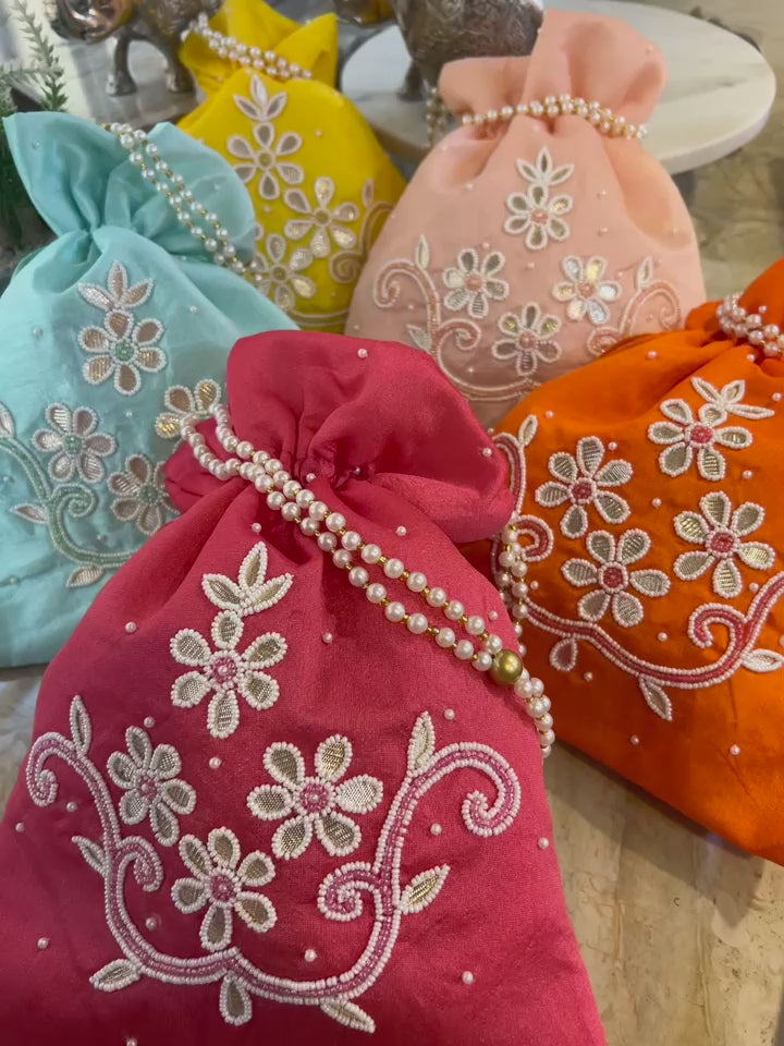 Timeless Gota Pearl Potli