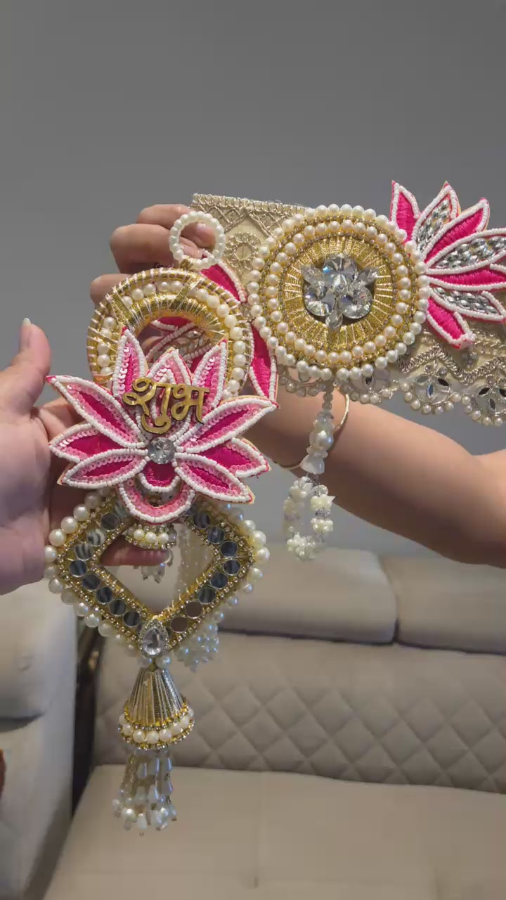 Pastel Lotus Grace Bandhanwar & Hanging pair set