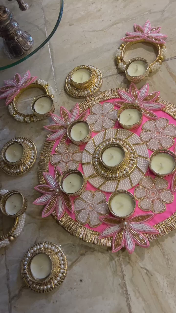 Traditional Lotus Rangoli Set (Set of 7)