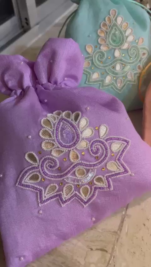 Wedding Gota Pearl Potli