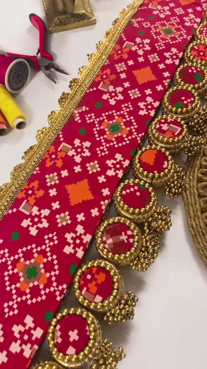 Handcrafted Beaded Reversible Patola Bandhanwar