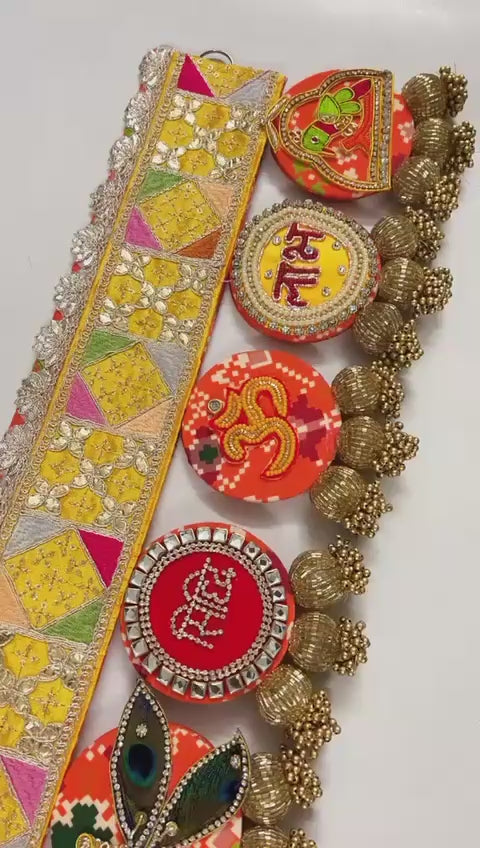 Yellow Embroidered Lace All-in-One Traditional Patola Bandhanwar