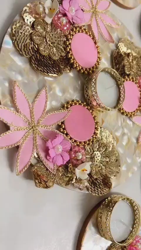 Elegant Floral Rangoli Set (Set of 6)