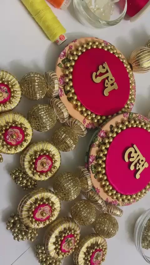 Vibrant Patola Shubh-labh Hanging Pair