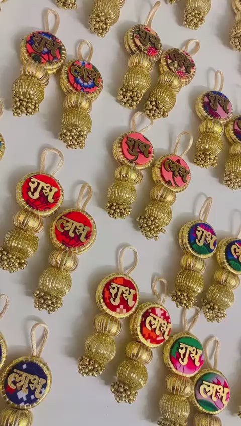 Patola & Pichwai shubh-labh hanging pair