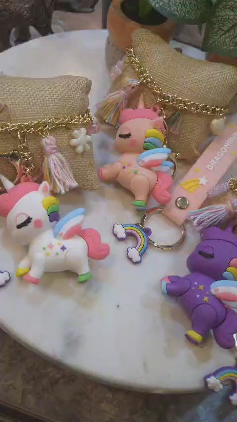 Adorable Unicorn Bracelet with Keychain Holder