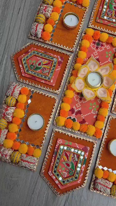 Patola Parrot Zari Rangoli Set