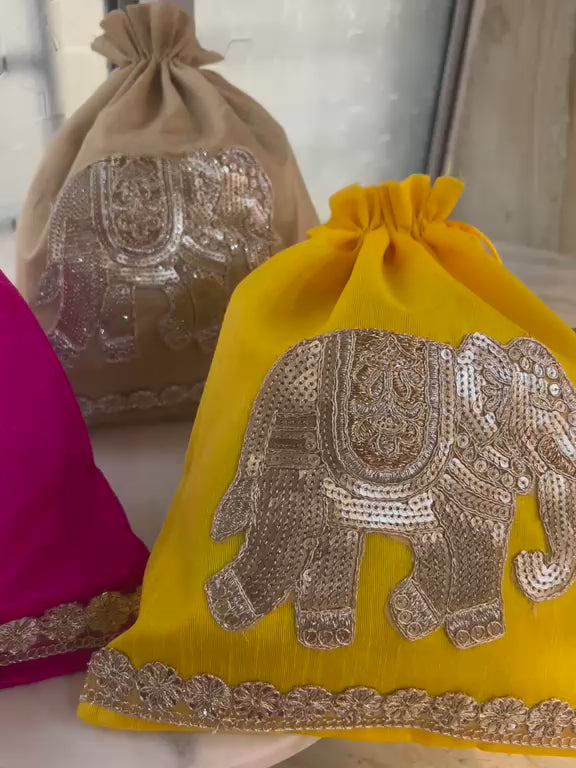 Royal & Elegant Elephant Potli (Mix colors)