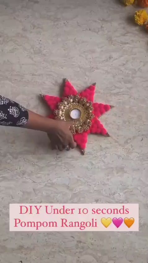 Designer Gota Pompom Rangoli Set