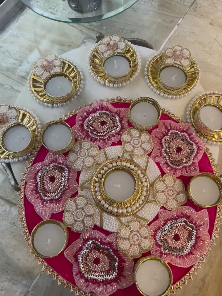 Handcrafted Beaded Rangoli Set (Set of 6)